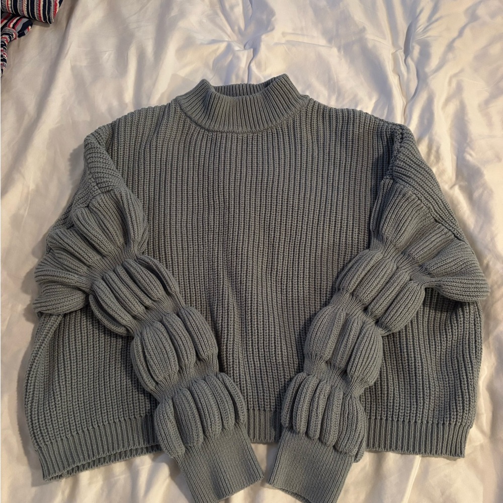 Forever 21 Ribbed Knit Turtleneck Sweater - Light Green